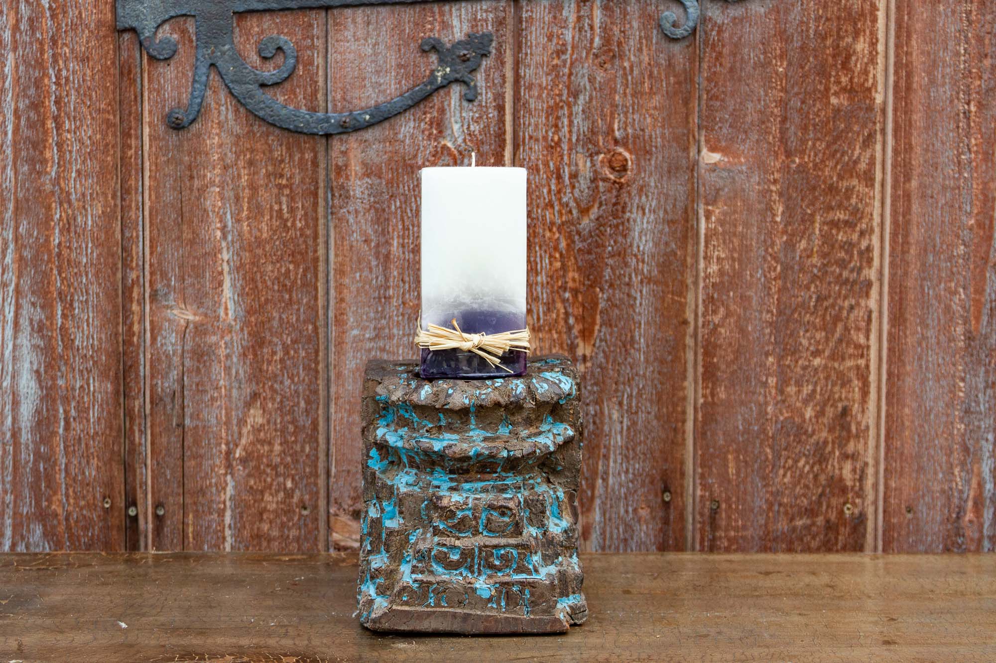 DE-COR | Ispirazione globale, Base per candela intagliata blu Sunil (commercio)