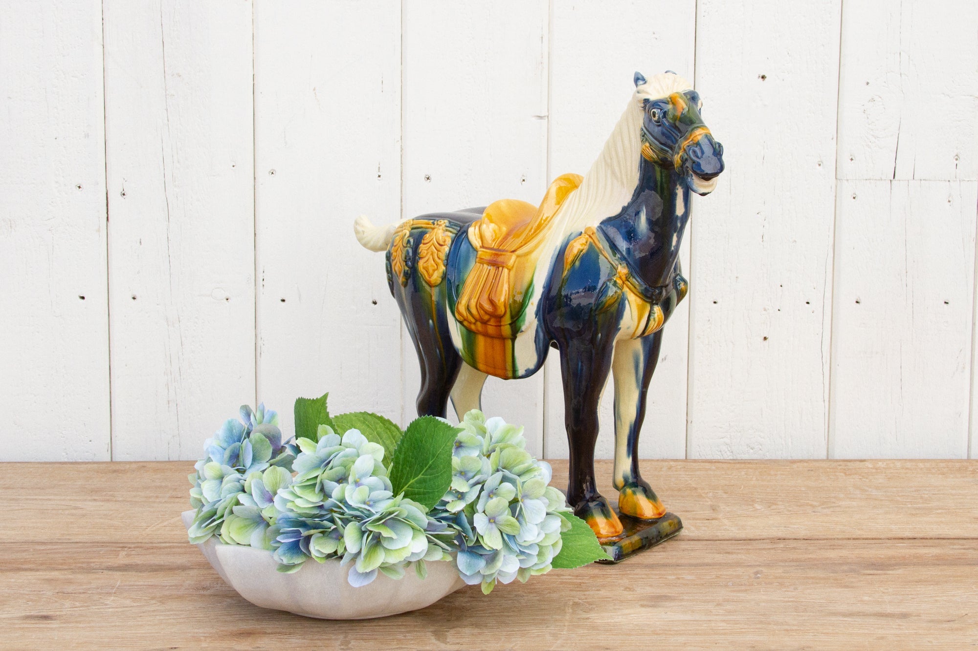 DE-COR | Ispirazione globale, Cavallo cinese Sancai blu reale (commercio)