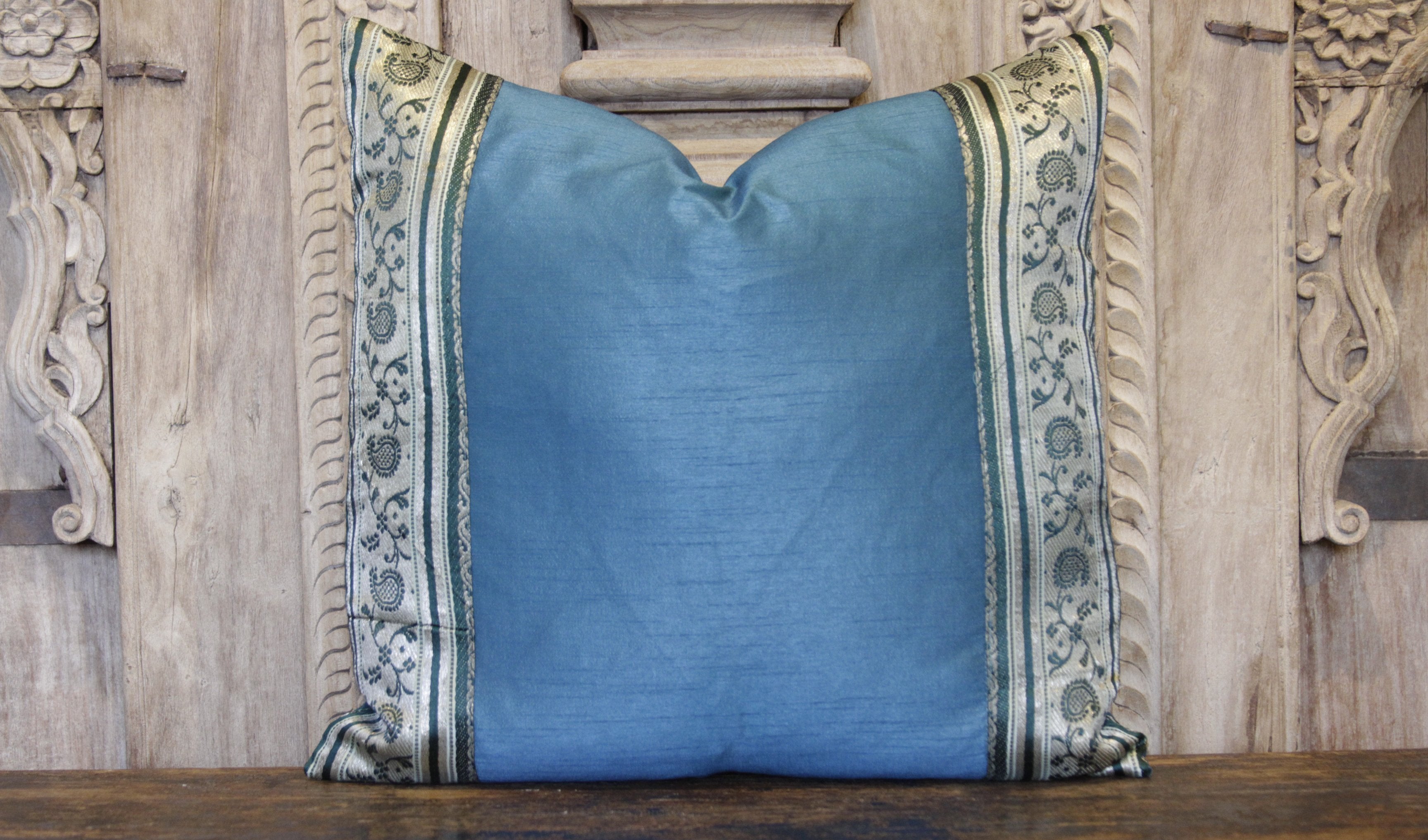 DE-COR, Cuscino piccolo in seta Heritage blu Paisley (commercio)