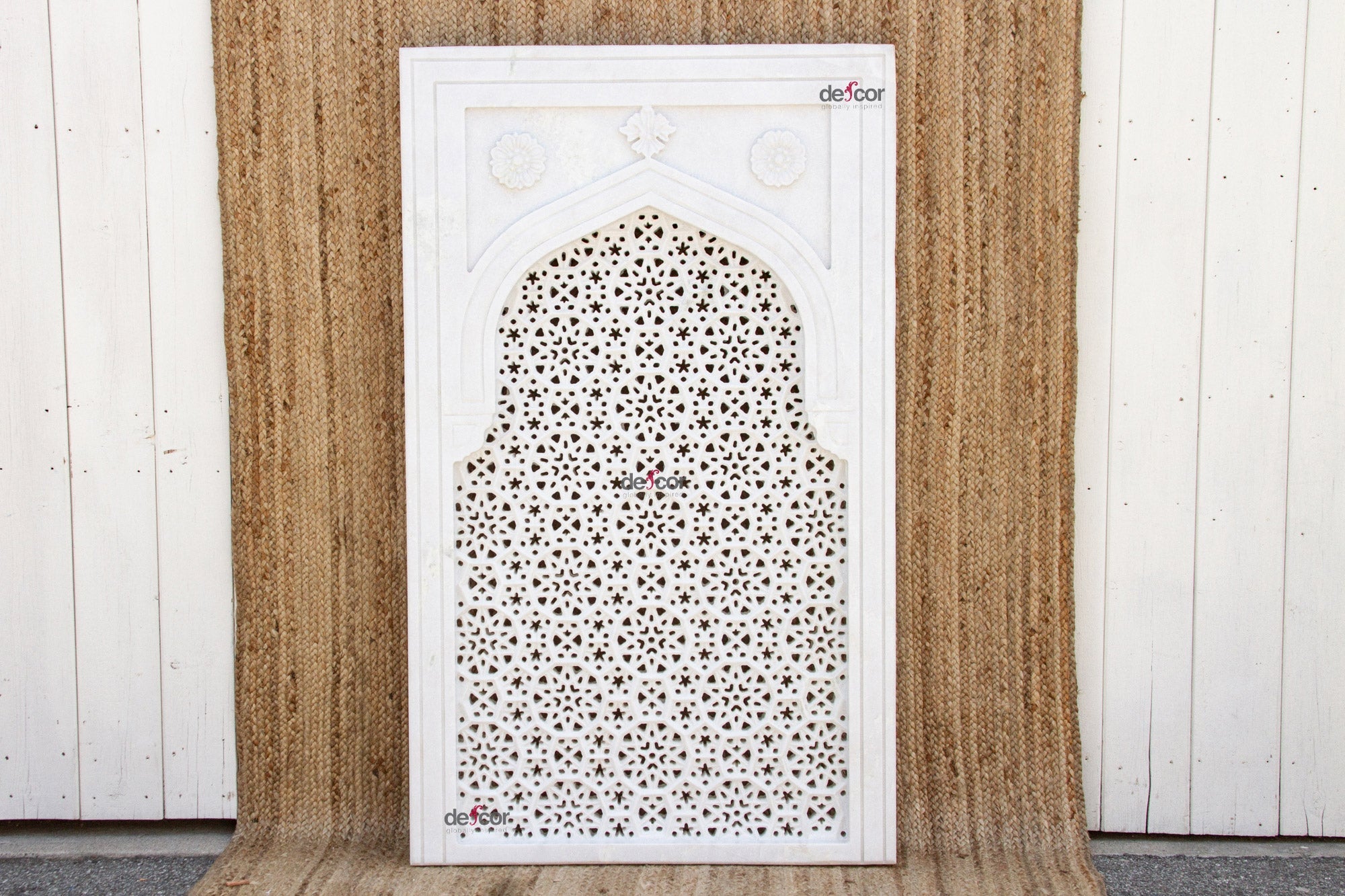 DE-COR | Ispirazione globale, Pannello di porta Jali in marmo intagliato Taj (commercio)