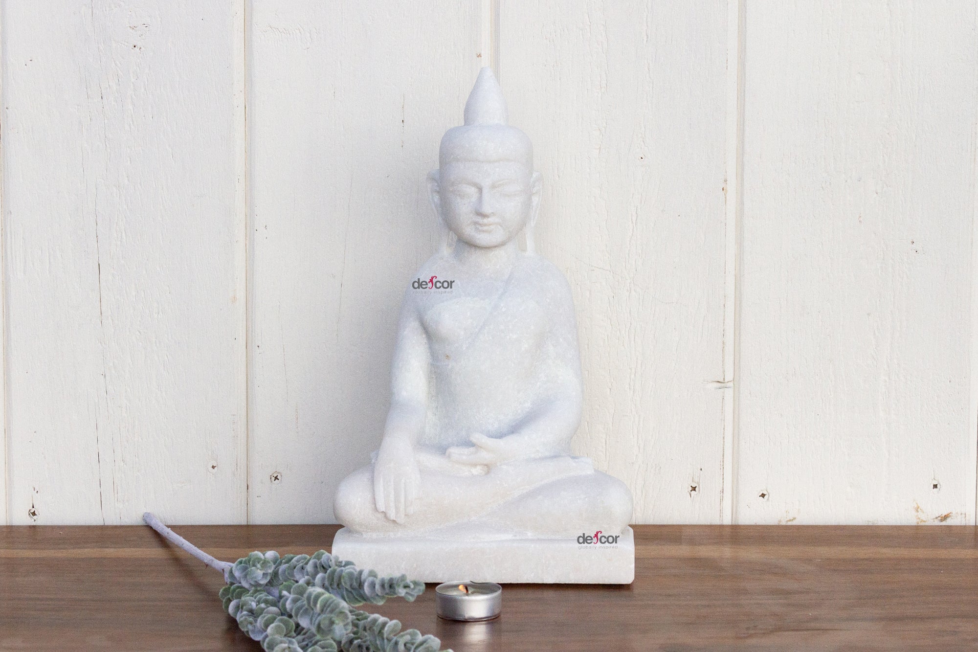 DE-COR | Ispirazione globale, Piccolo Buddha mediatore bianco puro (commercio)