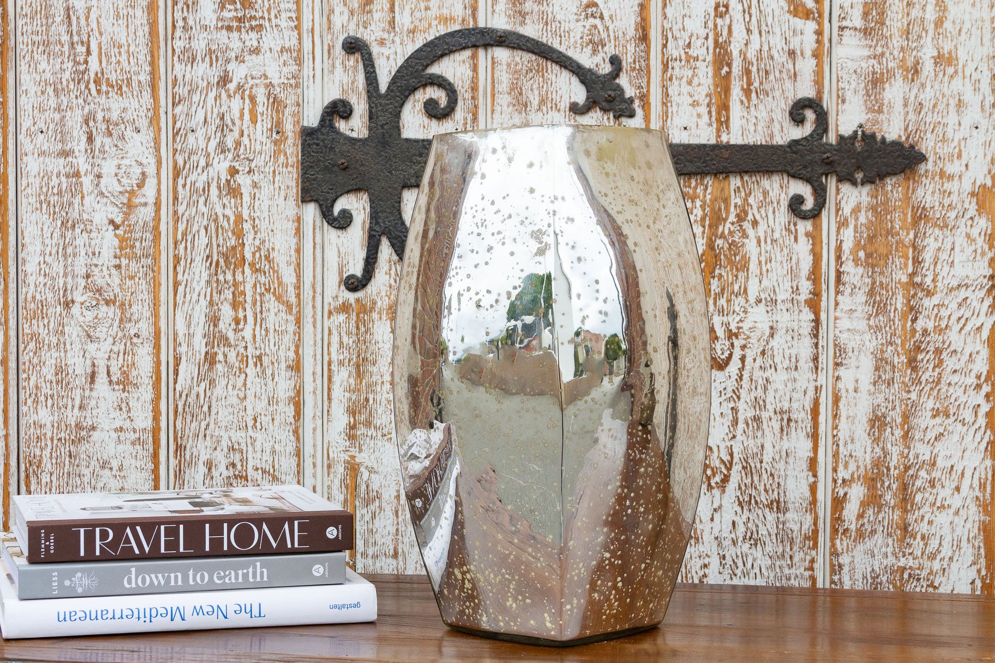 DE-COR | Ispirazione globale, Raffinato vaso alto in vetro argentato