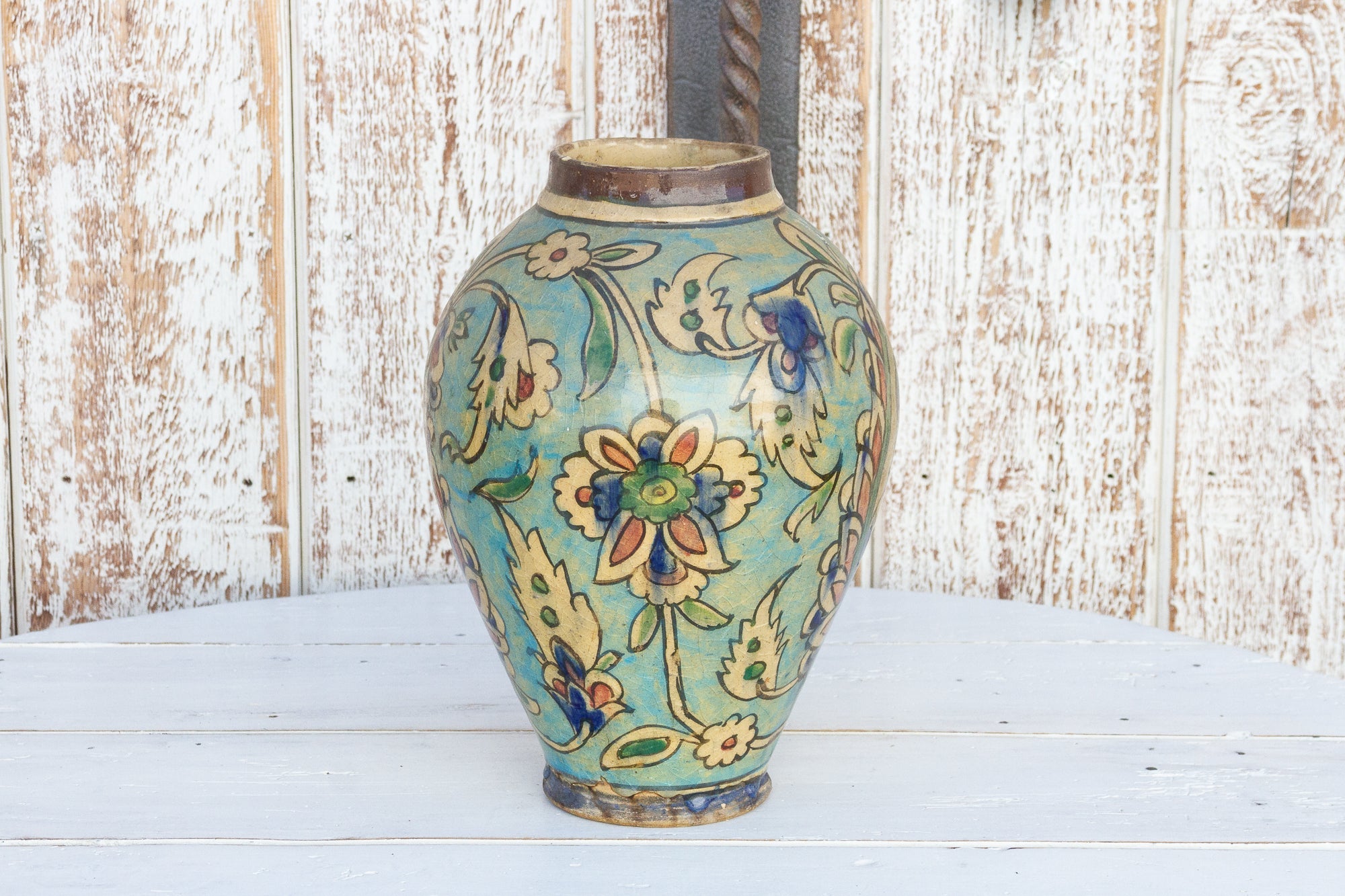 DE-COR | Ispirazione globale, Raro vaso blu smaltato in stile impero Mughal (commercio)