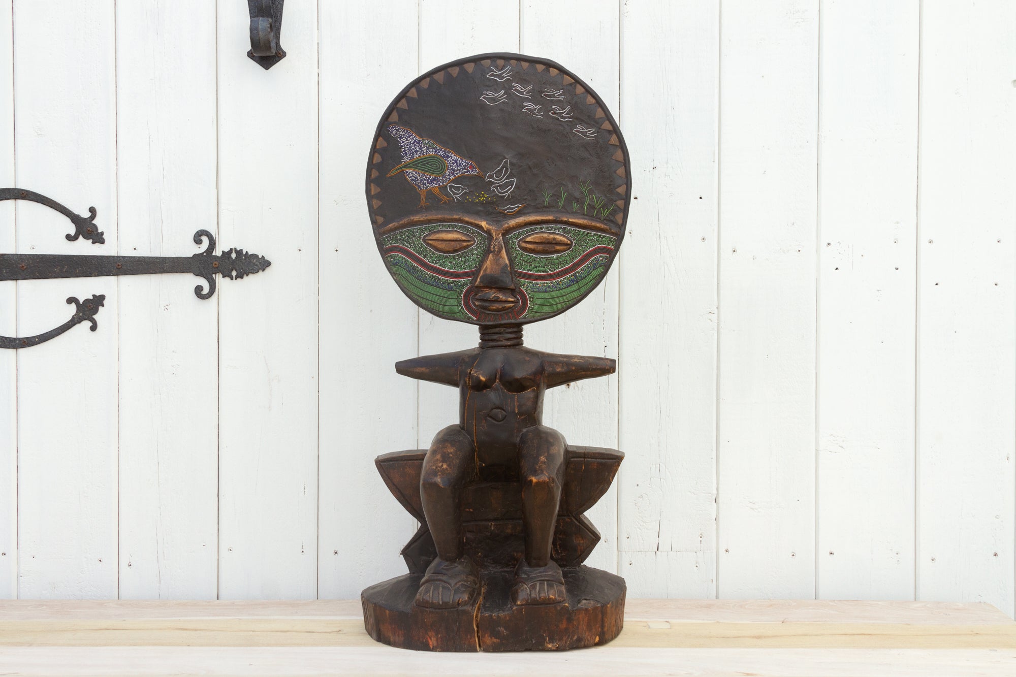 DE-COR | Ispirazione globale, Statua africana alta e vintage con perline