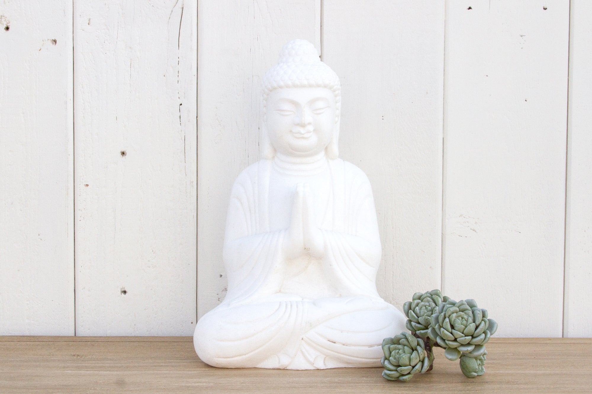 DE-COR | Ispirazione globale, Statua di Buddha in marmo bianco puro e sereno