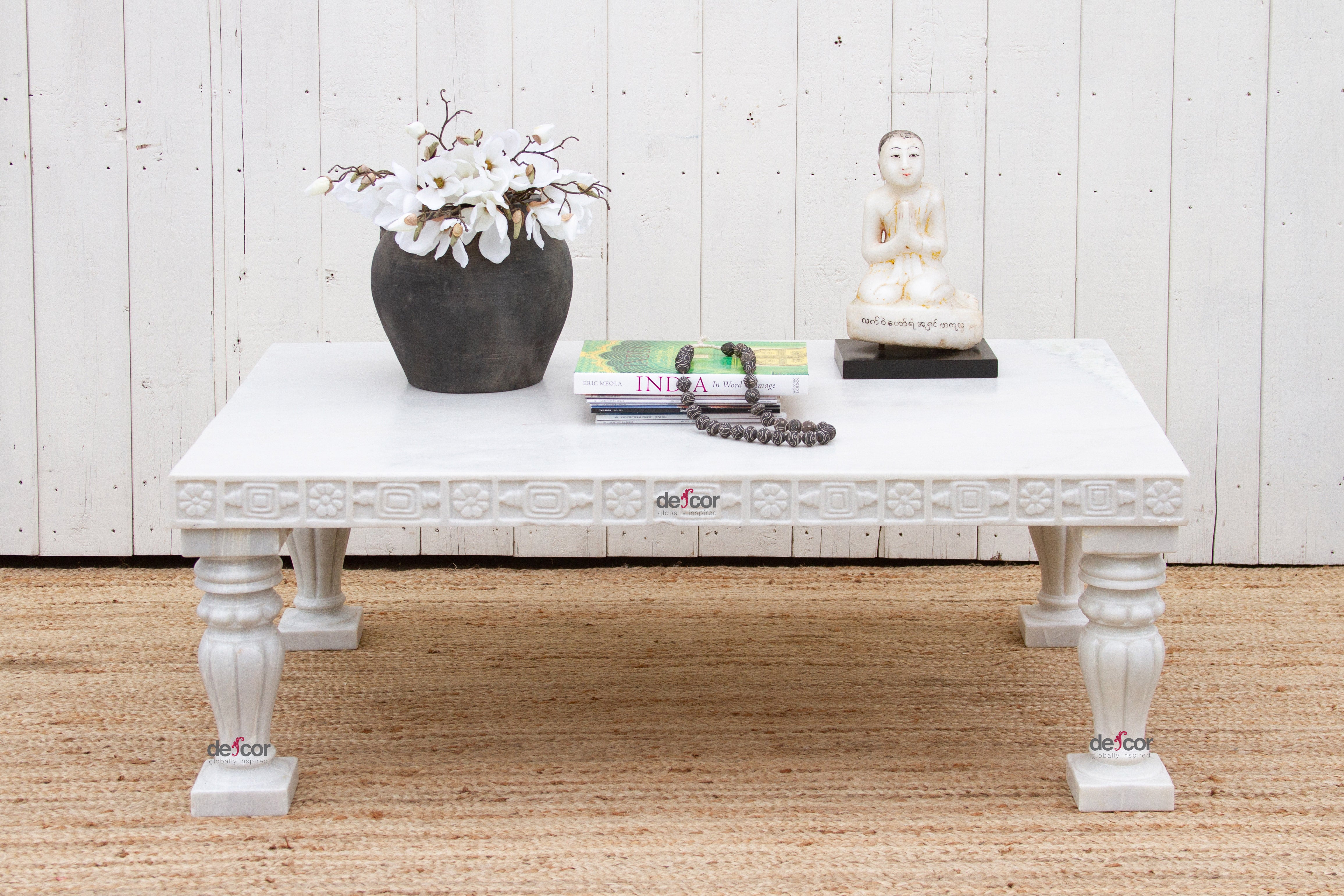 DE-COR | Ispirazione globale, Tavolino da caffè in marmo bianco reale (commercio)