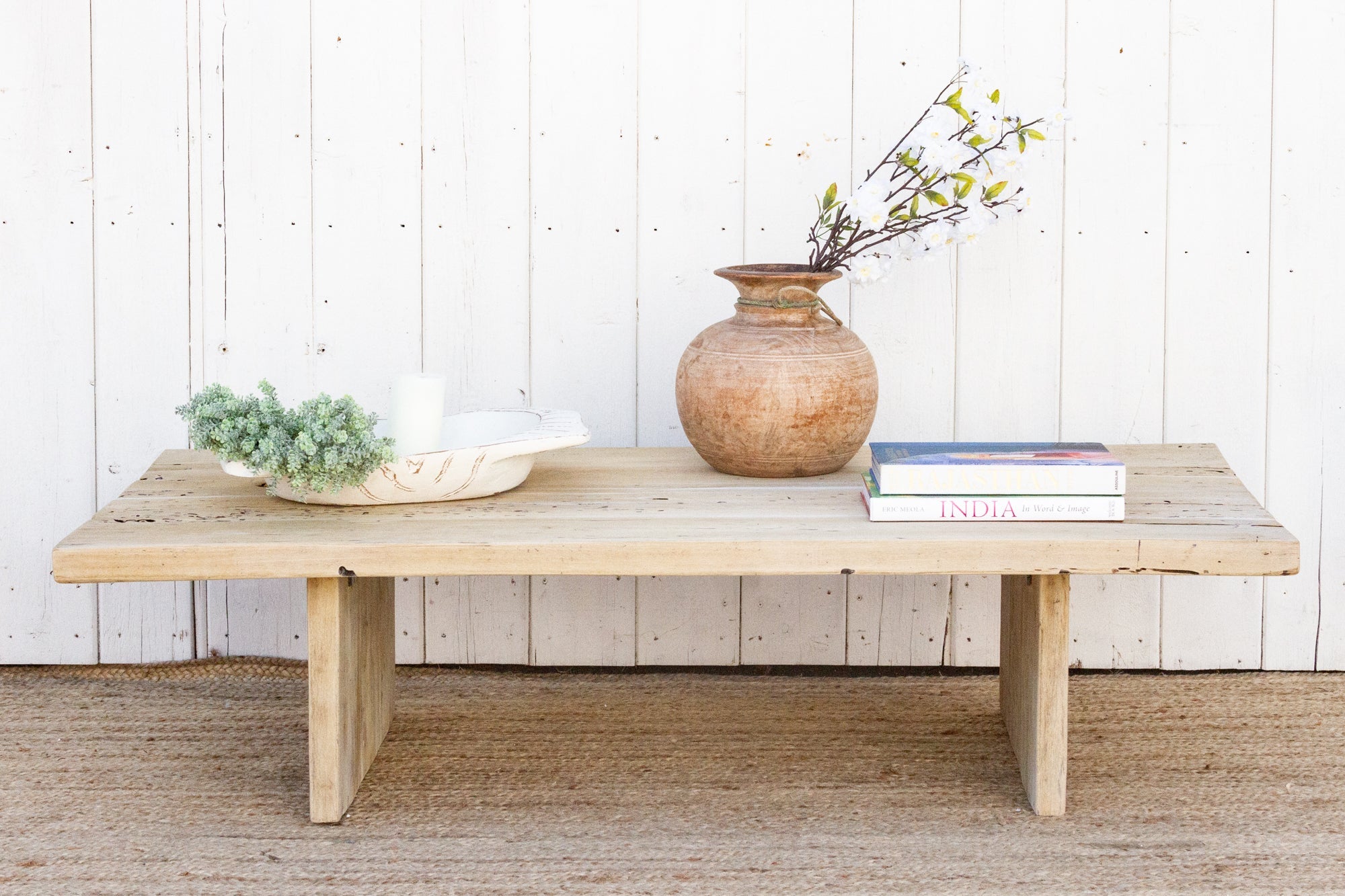 DE-COR | Ispirazione globale, Tavolino moderno rustico in legno di ferro sbiancato (commercio)