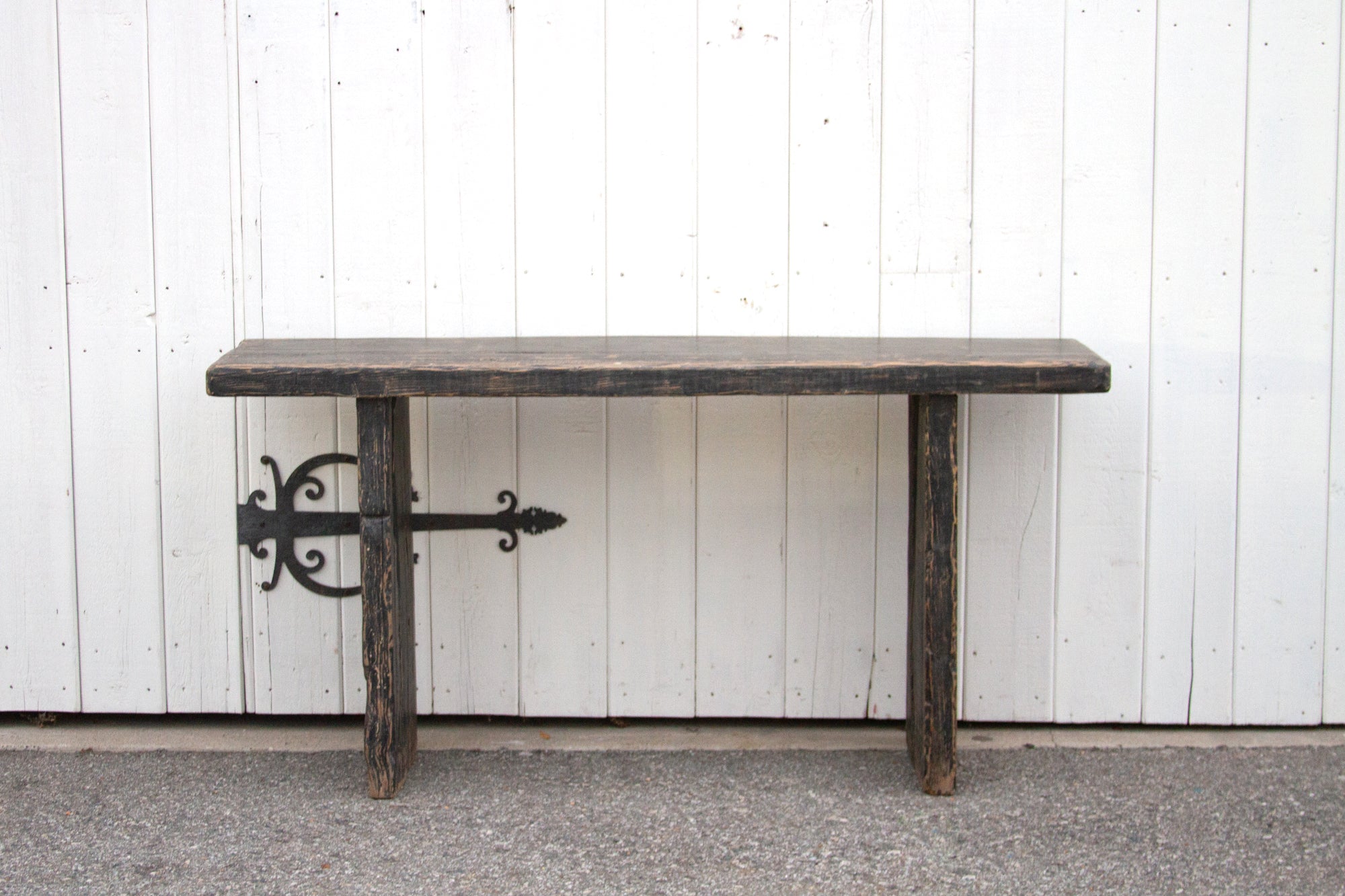 DE-COR | Ispirazione globale, Tavolo consolle rustico in legno recuperato nero