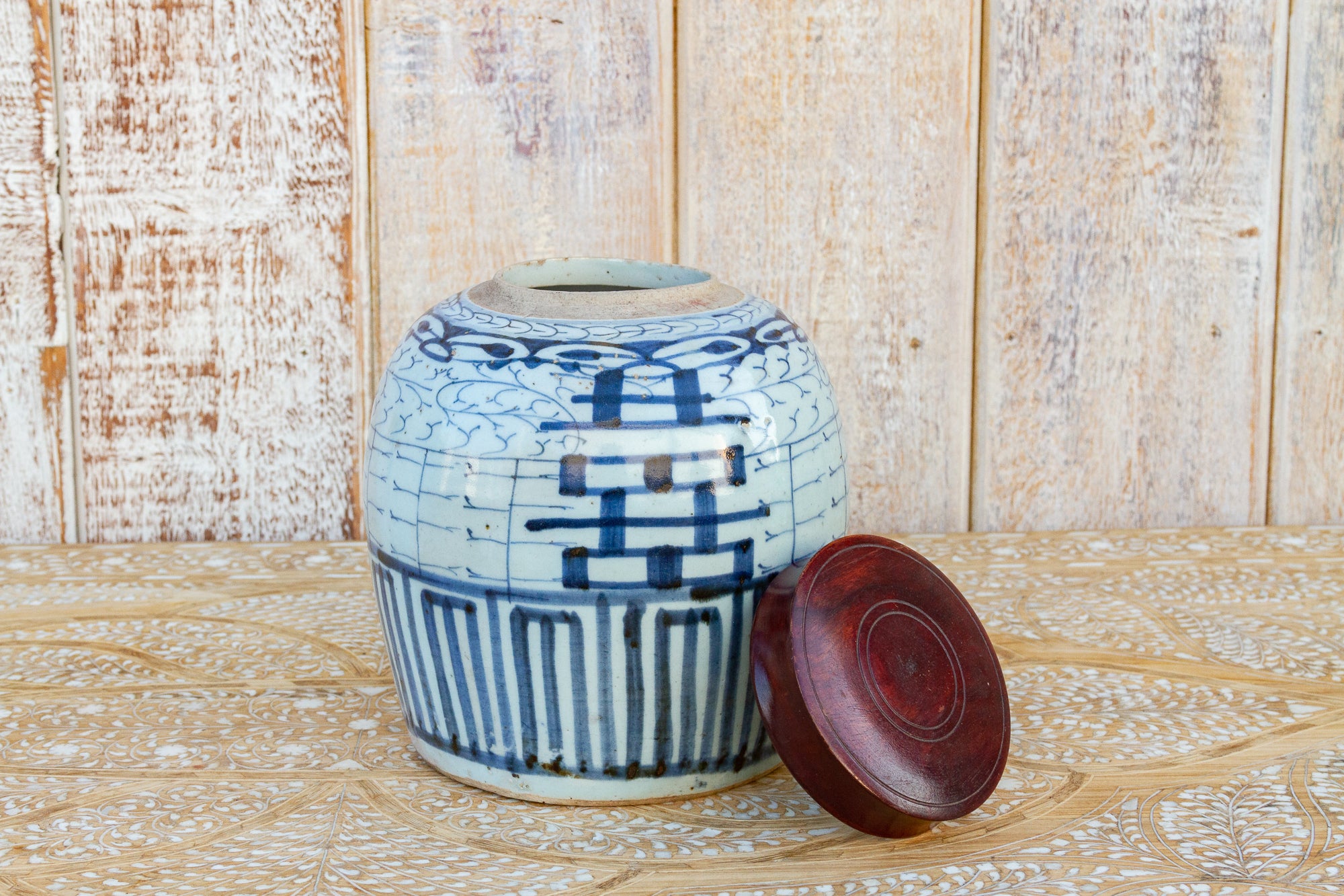 DE-COR | Ispirazione globale, Vaso con coperchio in porcellana cinese d'epoca