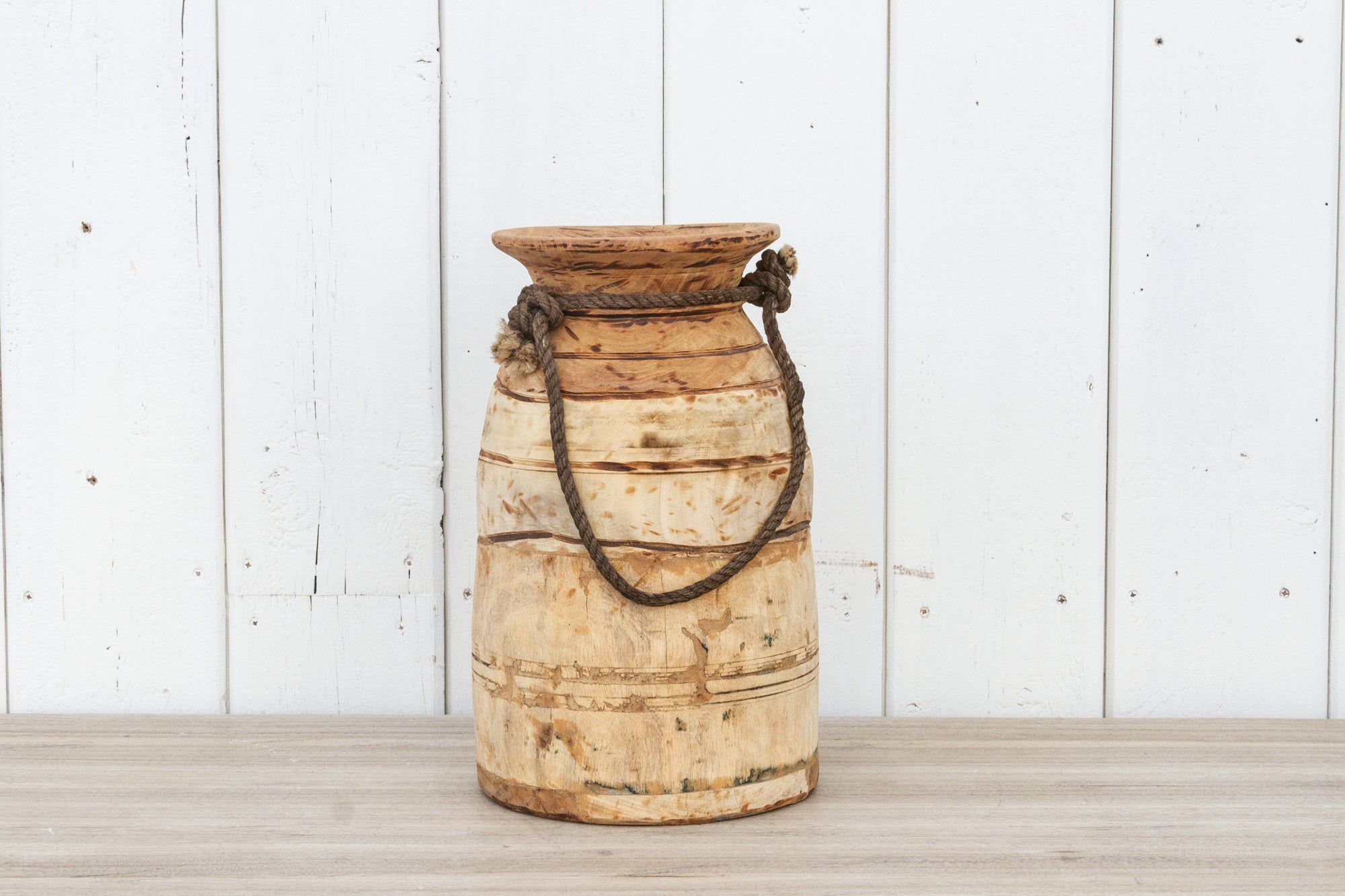 DE-COR | Ispirazione globale, Vaso rustico vintage in legno sbiancato