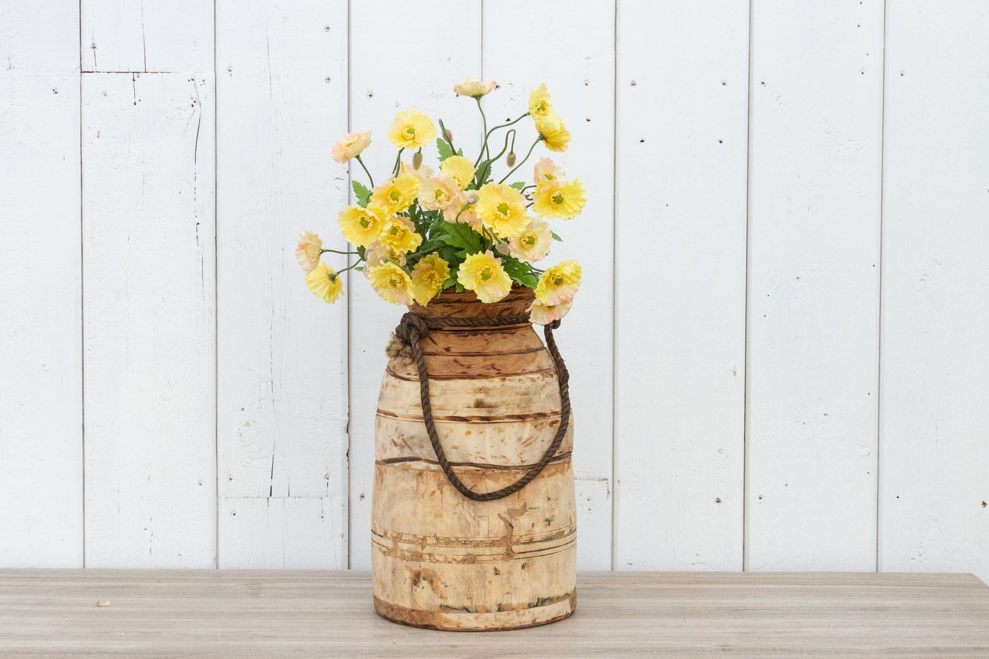 DE-COR | Ispirazione globale, Vaso rustico vintage in legno sbiancato (commercio)