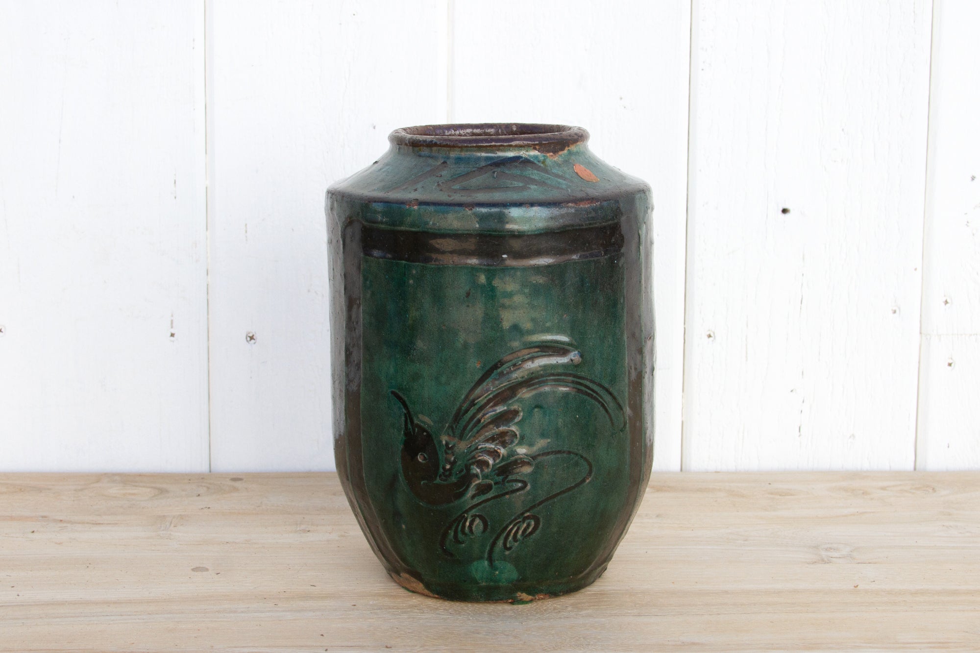 DE-COR | Ispirazione globale, Vaso smaltato verde smeraldo d'epoca (commercio)